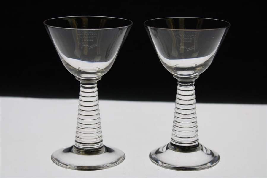 Pair of Classic Augusta National Golf Club Cordial Glasses