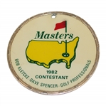 1982 Masters Tournament Metal Contestant Bag Tag - Bill Rogers