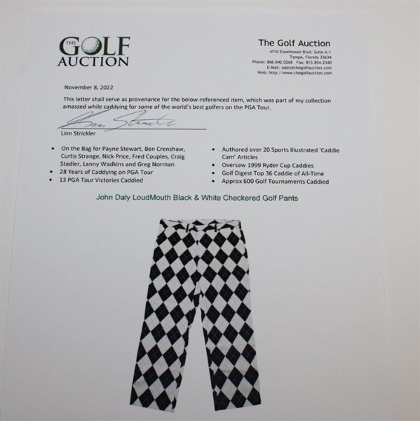 John Daly LoudMouth Black & White Checkered Golf Pants