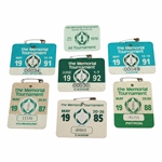 1978, 1985, 1987, 1988, 1991(x2) & 1992 The Memorial Tournament Official Badges - Linn Strickler Collection