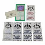 1999 Ryder Cup Opening/Closing Ceremonies Tickets w/1995 Ryder Cup Ticket - Linn Strickler Collection