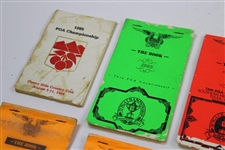 Ten (10) PGA Championship Used Official Yardage Books incl. 1999 & 2000 Tiger Wins - Linn Strickler Collection