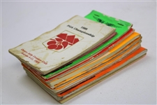 Ten (10) PGA Championship Used Official Yardage Books incl. 1999 & 2000 Tiger Wins - Linn Strickler Collection