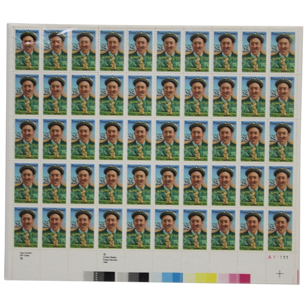 Unused Sheet Of 50 Francis Ouimet 25 Cent United States Postal Stamps - 1988