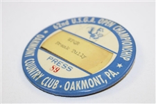 1962 US Open at Oakmont Press Badge #89 w/ Name Insert - Jack's 1st Professional Win