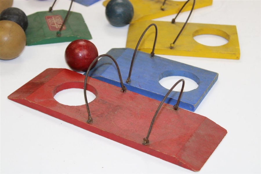 Vintage Krokay Golf Game With 7 Holes And 7 Wood Balls Great For Your Kids Or Grandkids