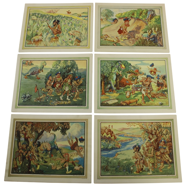 Six (6) 1925 Imperial Tobacco Company of Canada Perils of Early Golf Cards