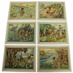 Six (6) 1925 Imperial Tobacco Company of Canada Perils of Early Golf Cards