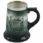 Circa 1900 Lenox Ceramic Art Co. Sterling Rimmed Hand Painted Beer Stein