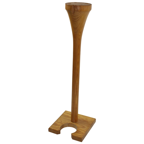 Oversize Large Wooden Tee Club Stand with Four (4) Golf Ball Holders