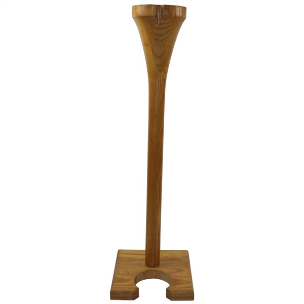 Oversize Large Wooden Tee Club Stand with Four (4) Golf Ball Holders