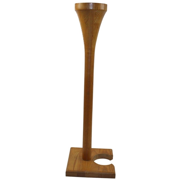 Oversize Large Wooden Tee Club Stand with Four (4) Golf Ball Holders