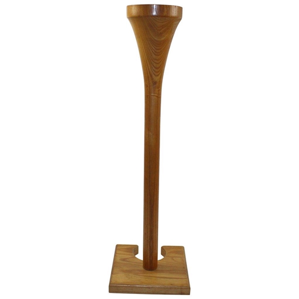 Oversize Large Wooden Tee Club Stand with Four (4) Golf Ball Holders