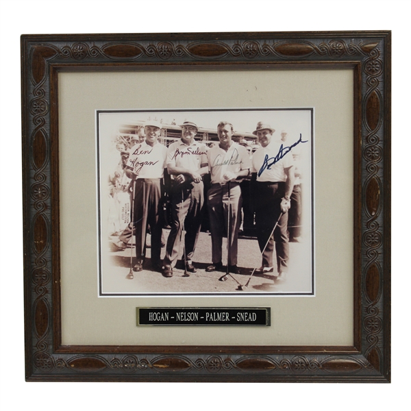 Hogan, Snead, Palmer & Nelson Signed Sepia Tone Photo - Framed JSA ALOA