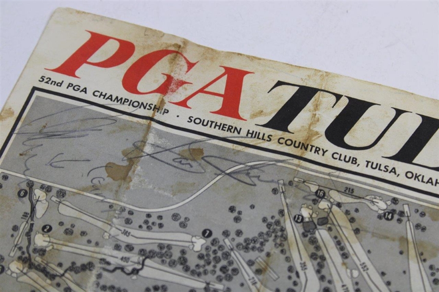 Arnie, Nicklaus, Player, Snead & Others Signed 1970 PGA Championship Pairing Sheet JSA ALOA