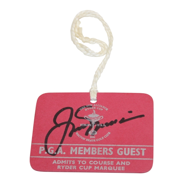 Jack Nicklaus Signed 1981 Ryder Cup Pga Members Guest Badge JSA ALOA