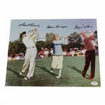 Sam Snead, Gene Sarazen & Byron Nelson Signed Big Three 11x14 Photo JSA ALOA