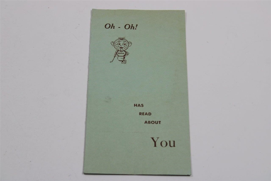 c. 1958 Oh-Oh Bonnie Has Read About You Folded Card of Congratulations To Bobby Jones