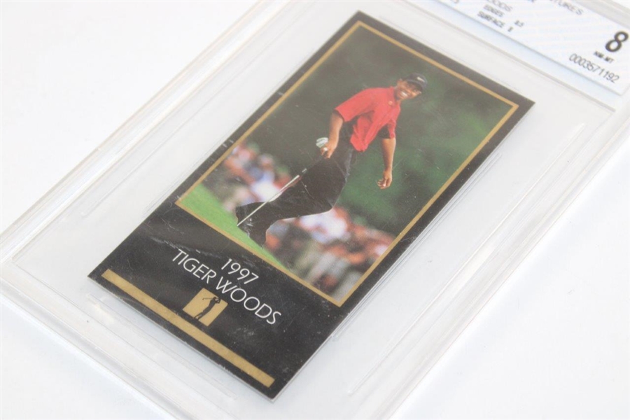 Tiger Woods 1997-98 Grand Slam Ventures Masters Collection Gold Foil 8 NM-MT Card BGS0003571192