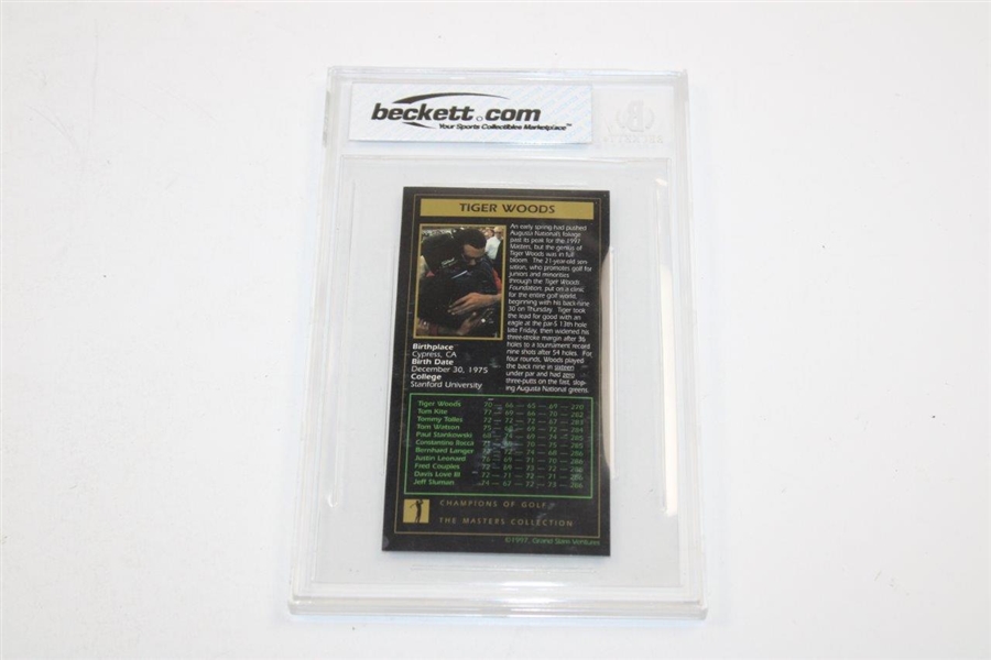 Tiger Woods 1997-98 Grand Slam Ventures Masters Collection Gold Foil 8 NM-MT Card BGS0003571192