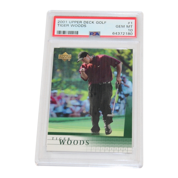 Tiger Woods Upper Deck Golf Card #1 GEM MT 10 - PSA#64372180