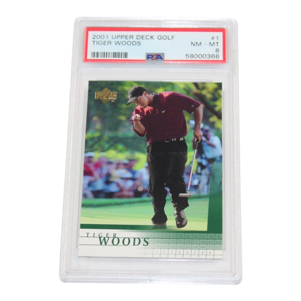 Tiger Woods Upper Deck Golf Card #1 NM-MT 8 - PSA#58000366