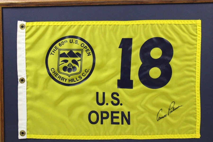 Arnold Palmer Signed '1960' US Open at Cherry Hills Flag - Framed JSA FULL #Y34272