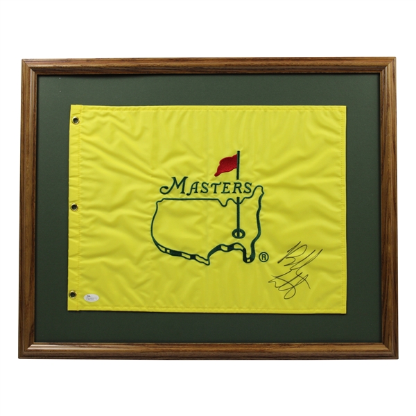 Bubba Watson Signed Undated Masters Embroidered Flag - Framed JSA #N47515