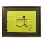 Bubba Watson Signed Undated Masters Embroidered Flag - Framed JSA #N47515