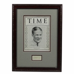 Vintage Bobby Jones Signed Cut with 1925 TIME Magazine Display - Framed JSA ALOA