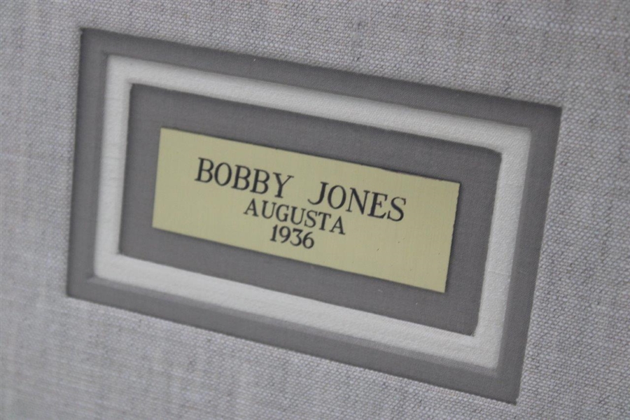 Vintage Bobby Jones Signed Cachet with 1936 Augusta Photo & Nameplate - Framed JSA ALOA