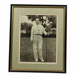 Walter Hagen Signed Large Sepia Tone Photo Photo - Framed JSA ALOA
