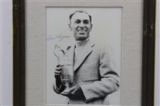 Ben Hogan Signed Photo with Claret Jug at 1953 OPEN with Nameplate - Framed JSA ALOA