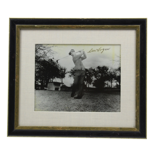 Ben Hogan Signed Follow-Thru Swing Photo - Framed JSA ALOA