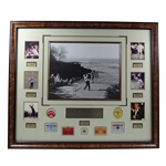 Jack Nicklaus Signed Tee-Off B&W Photo w/Facsimile Masters Badges & Photos Display JSA ALOA