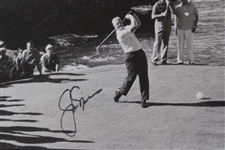 Jack Nicklaus Signed Tee-Off B&W Photo w/Facsimile Masters Badges & Photos Display JSA ALOA