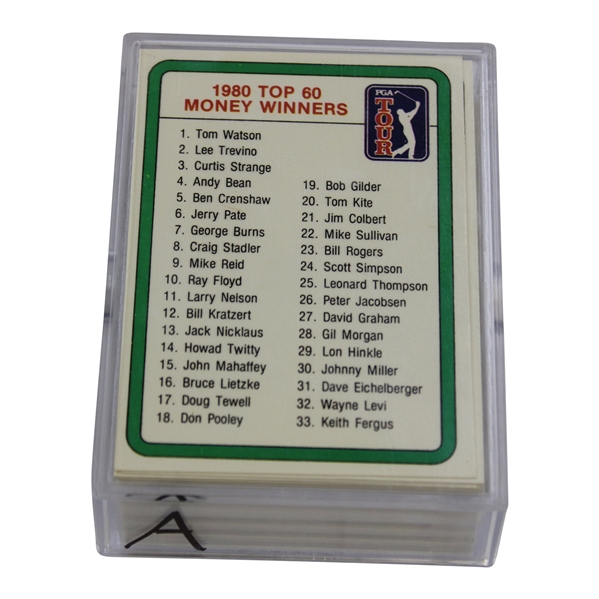 Set of Cards For The Top 60 Money Winners of 1980
