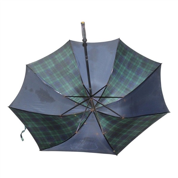 Classic Masters Tournament Well Used Plaid & Solid Color Umbrella