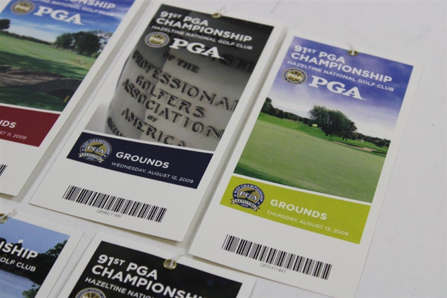 Complete 2009 PGA Championship at Hazeltine National Golf Club Ticket Set
