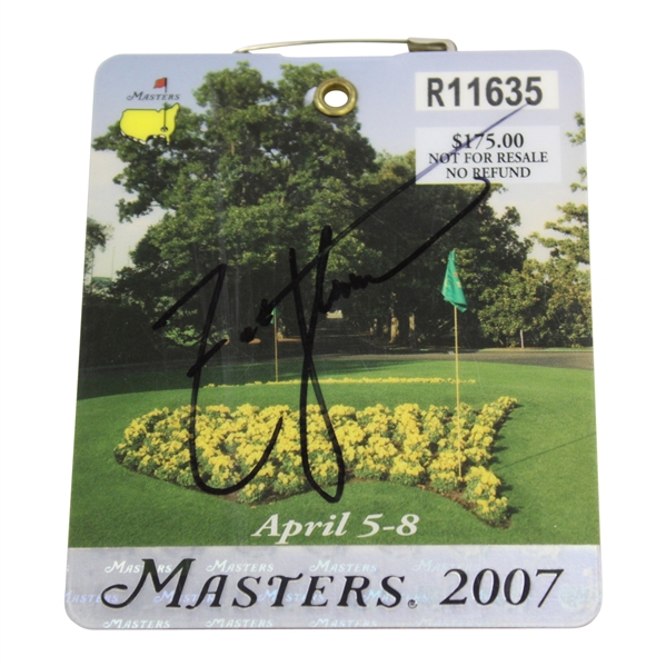Zach Johnson Signed 2007 Masters SERIES Badge #R11635 JSA ALOA