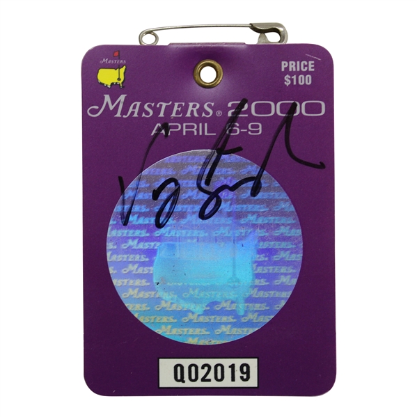Vijay Singh Signed 2000 Masters SERIES Badge #Q02019 JSA ALOA