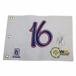 Rickie Fowler Signed Waste Management Phoenix Open 16th Hole Embroidered Flag JSA ALOA
