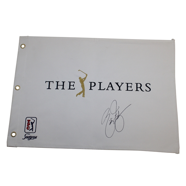 Rickie Fowler Signed The Players at TPC Sawgrass Embroidered Flag JSA ALOA