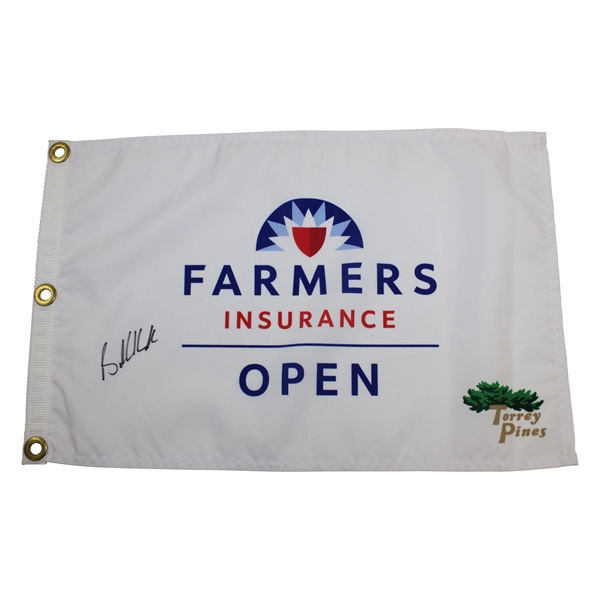 Brooks Koepka Signed Farmers Insurance Open at Torrey Pines Flag JSA ALOA