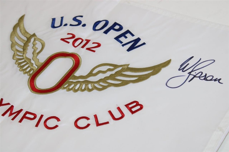 Webb Simpson Signed 2012 US Open at The Olympic Club Embroidered Flag JSA ALOA