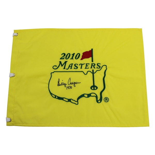 Billy Casper Signed 2010 Masters Embroidered Flag with '1970' JSA ALOA