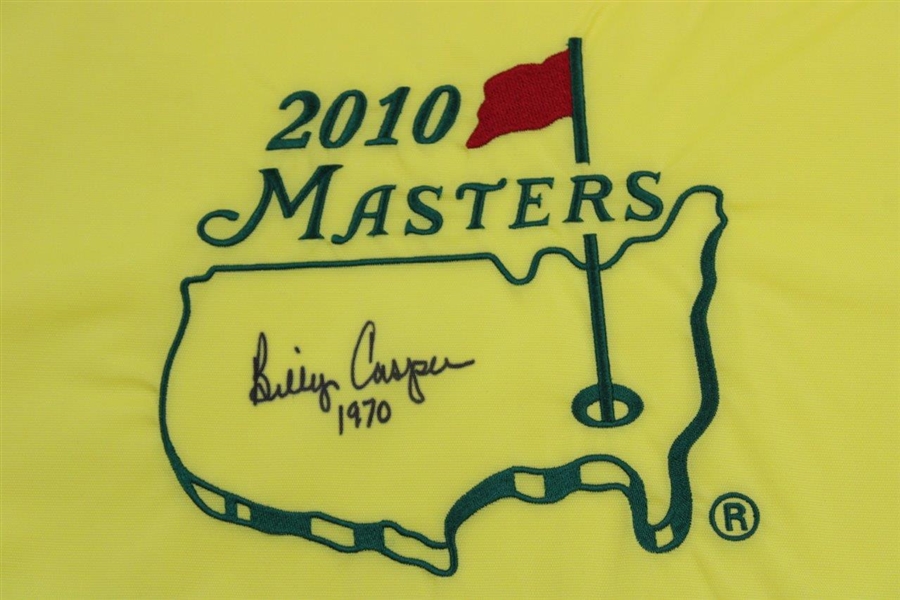 Billy Casper Signed 2010 Masters Embroidered Flag with '1970' JSA ALOA