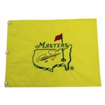 Bernhard Langer Signed Undated Masters Embroidered Flag with 85 & 93 JSA ALOA