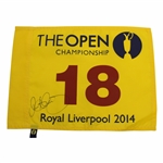 Rory McIlroy Signed 2014 The OPEN at Royal Liverpool Flag JSA ALOA