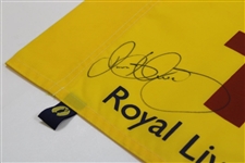 Rory McIlroy Signed 2014 The OPEN at Royal Liverpool Flag JSA ALOA
